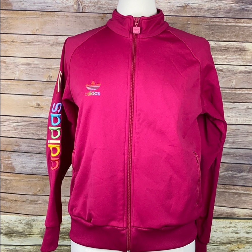 Adidas Embroidered Full Zip Jacket, Size Large